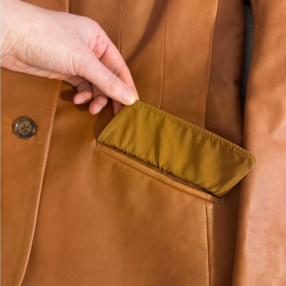 Ralph Lauren Women's Tan Leather Blazer - Picture 7 of 13